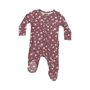 Angel Dear -2 Way Zipper Footie-Plum Floral