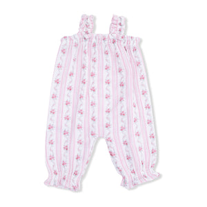 Angel Dear -Ruffly Strap Overall-Winding Roses Stripe