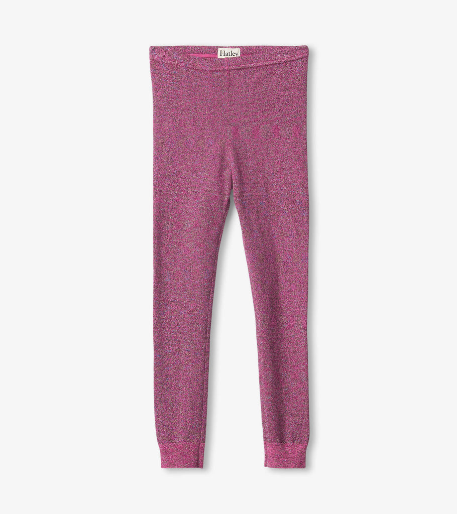 Hatley -Pink Glitter Knit Leggings