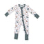 Angel Dear -2 Way Zipper Romper-Southern Woodland Animals Green