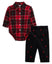 Little Me-Plaid Pant Set-Red