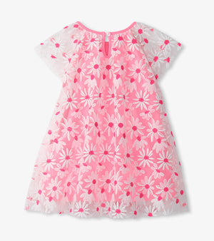Hatley -Neon Pink Daisy Tulle Dress