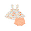 Angel Dear -Ruffly Strap Smocked Top and Diaper Cover-Flower Cart