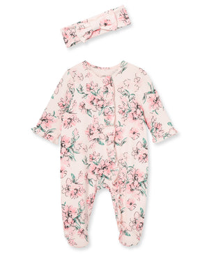 Little Me -Dream Floral Footie and Headband