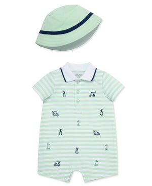 Little Me-Golf Romper Hat Set