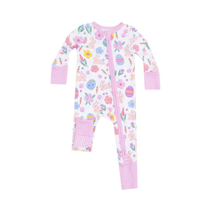 Angel Dear -2 way Zip Romper-Easter Bunnies Pink