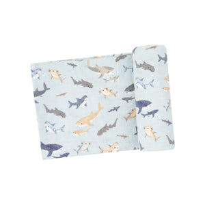 Angel Dear - Swaddle Blanket -Sharks