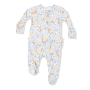 Angel Dear -2 Way Zipper Footie Ruffle Back-Georgia Floral