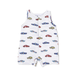 Angel Dear - Sleeveless Shortie Romper-Race Cars