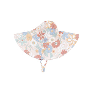 Angel Dear-Wide Brim Sun Hat-Tropical Retro Floral