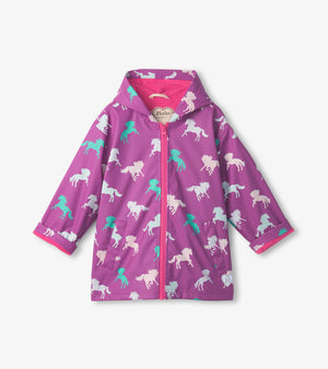 Hatley -Leaping Horses Colour Changing Zip Up Rain Jacket