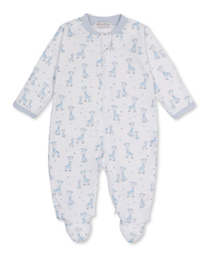 Kissy Kissy - Footie with Zip-Just Giraffes Blue