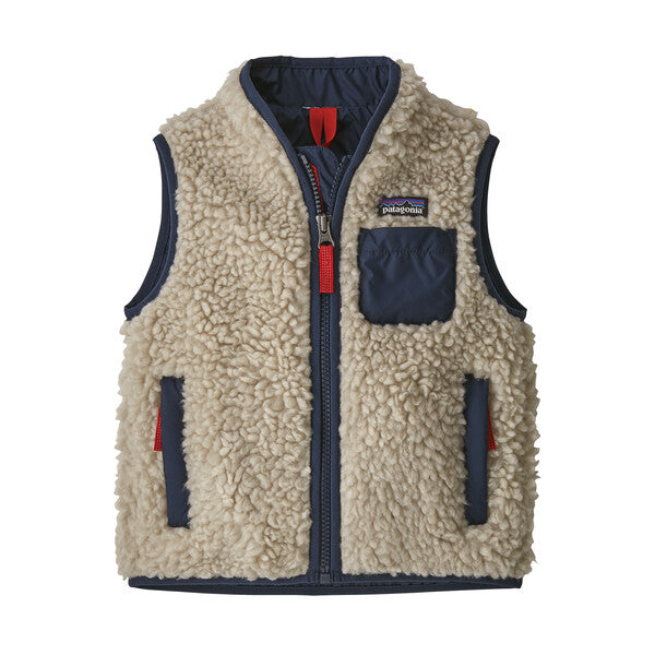 Patagonia - Baby Retro-X® Fleece Vest-Natural w/New Navy