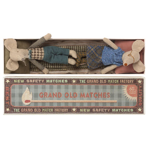 Maileg - Grandpa and Grandma Mice in Matchbox
