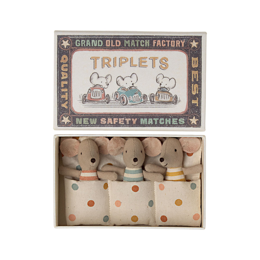 Maileg - Baby Mice, Triplets in Matchbox