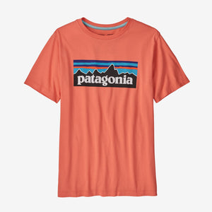 Patagonia - Boys' Regenerative Organic Certification Cotton P-6 Logo T-Shirt - Coho Coral
