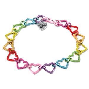 CHARM IT! - Rainbow Heart Link Bracelet