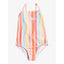 Roxy - Girl's 2-7 Lala Stripes One-Piece Swimsuit - Bright White Rainbow Candy