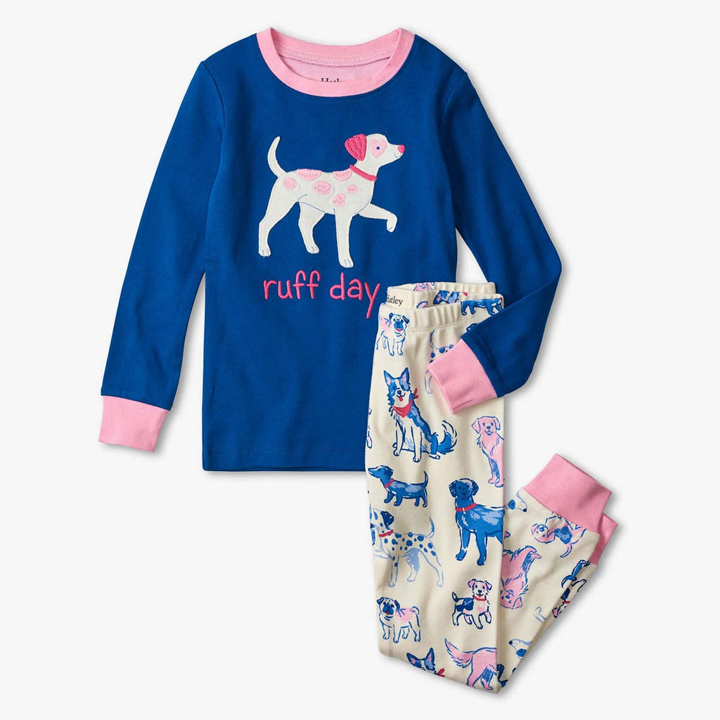 Hatley - Pink Pups Organic Cotton Appliqué Pajama Set