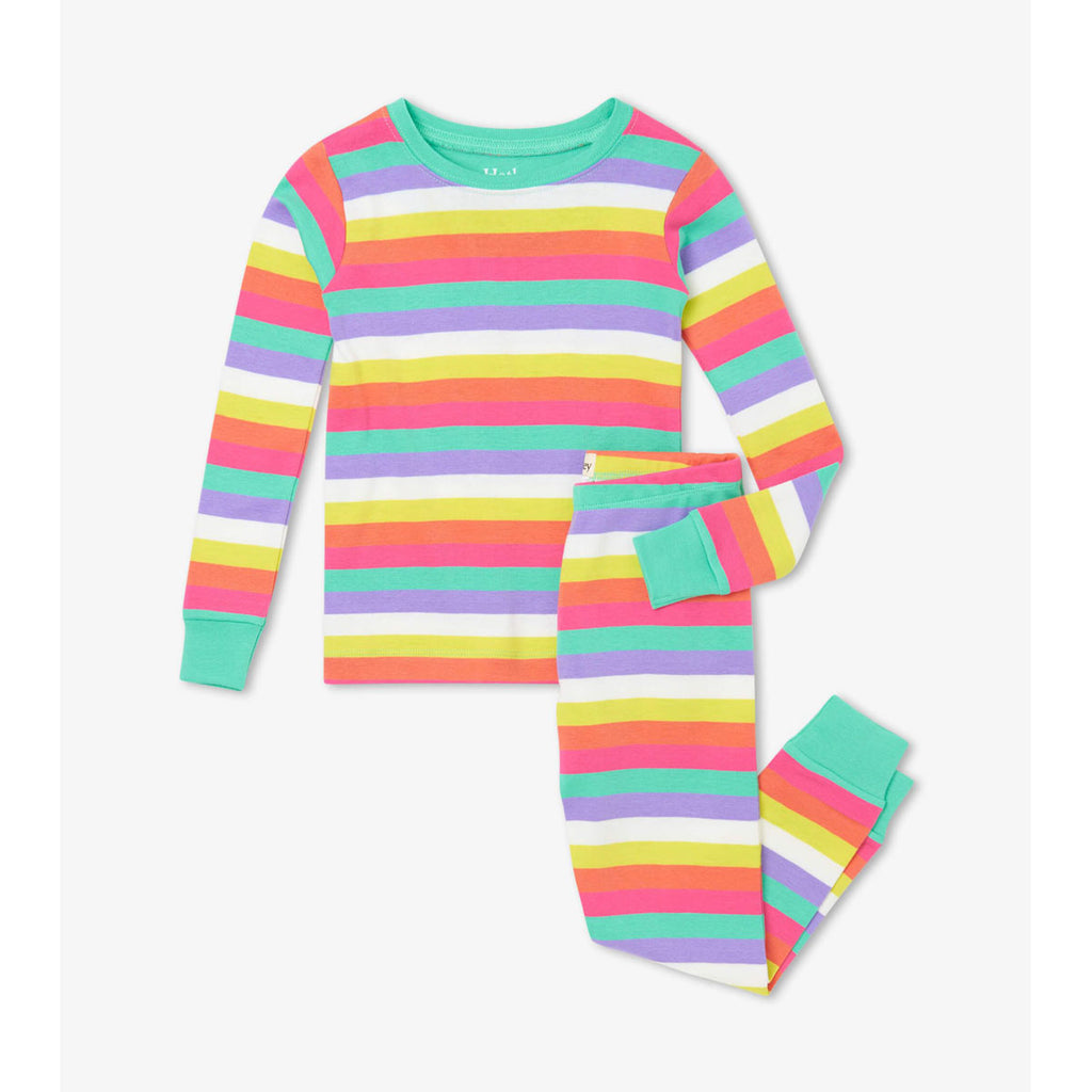 Hatley - Rainbow Stripes Organic Cotton Pajama Set