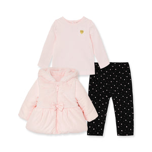 Little Me - Fuzzy Pink Jacket Set