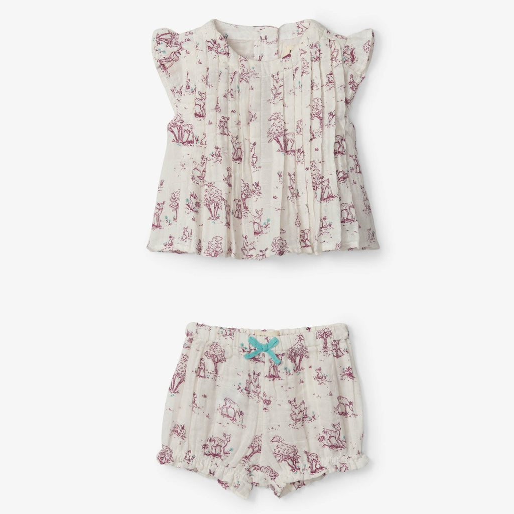 Hatley -Tender Toile Baby Pin Tuck Top and Bloomer